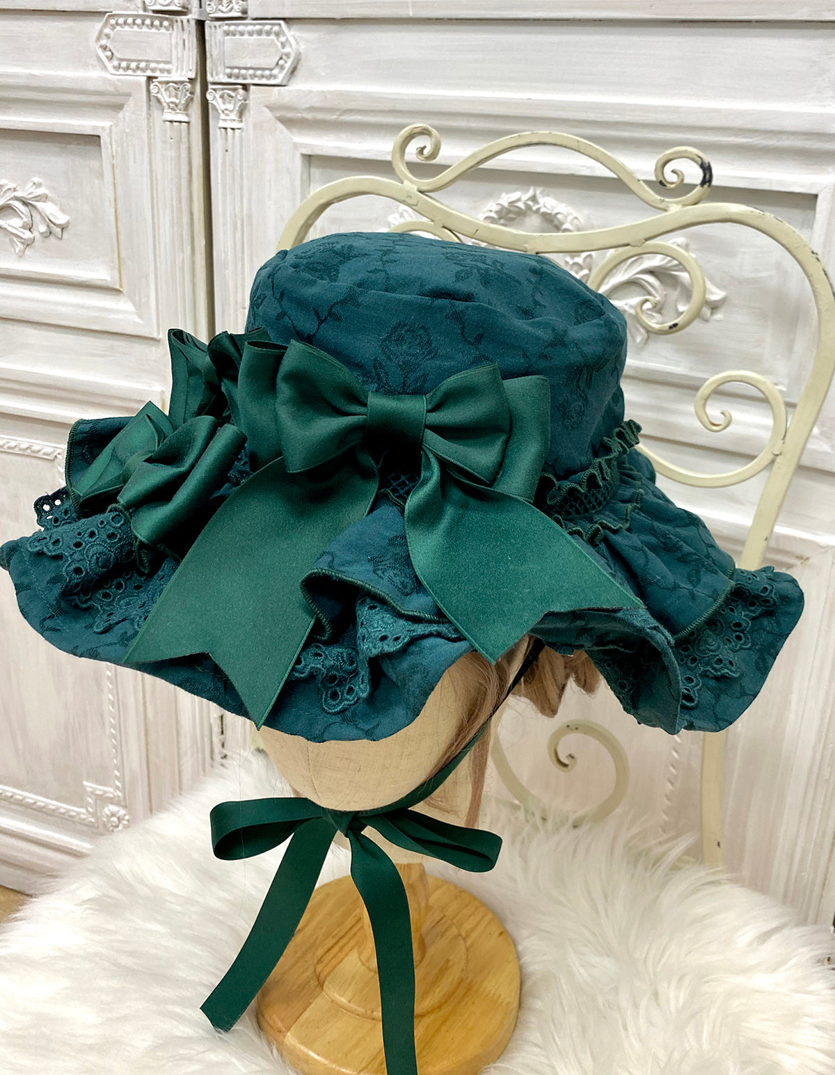 Little Dipper~Gone with the Wind~Elegant Lolita Hat free size dark green hat 