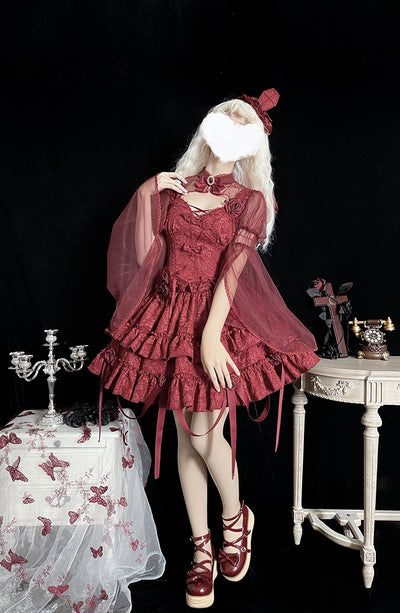 Alice Girl~Blood Rose~Gothic Lolita Long Sleeve Bolero   