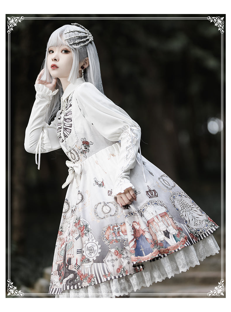 YingLuoFu~Black Fairytale~Gothic Twins Lolita JSK   