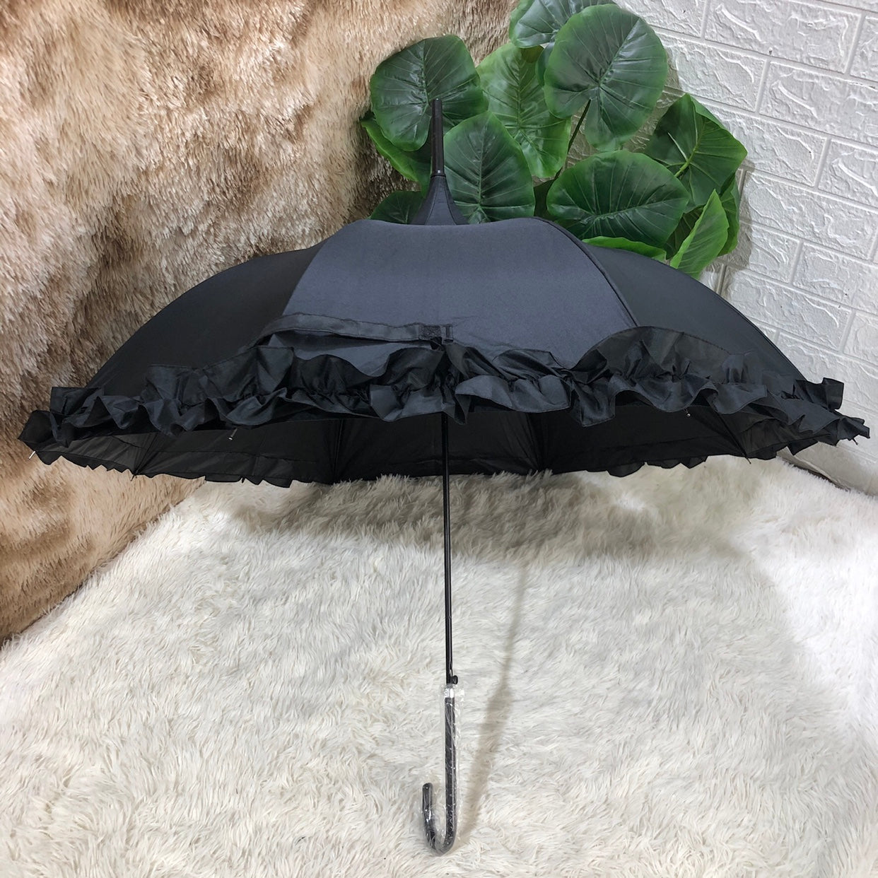 Pagoda-shaped Princess Sunscreen Elegant Lolita Parasol single-layered flounce (non-sunscreen)