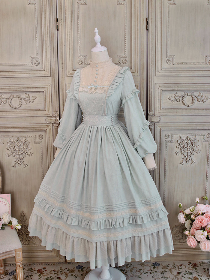 Alice Girl~Vintage Lolita OP Dress~Miss Lya's Jacquard Cotton Dress   