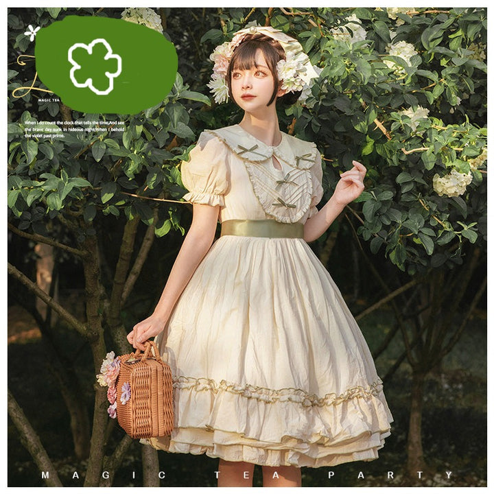 Magic Tea Party~Lena's Garland~Solid Color Lolita OP   