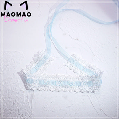 (BuyForMe) MaoJiang Handmade~Kawaii Bows Lolita Head Accessories blue-ribbon lace choker  