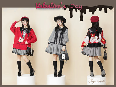 ZeeYe~Houndstooth Low Waistline Lolita Dress   