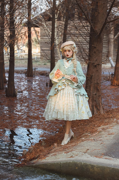 Fantastic Wind ~ Resurrection~Elegant Embroidery Lolita JSK Set   