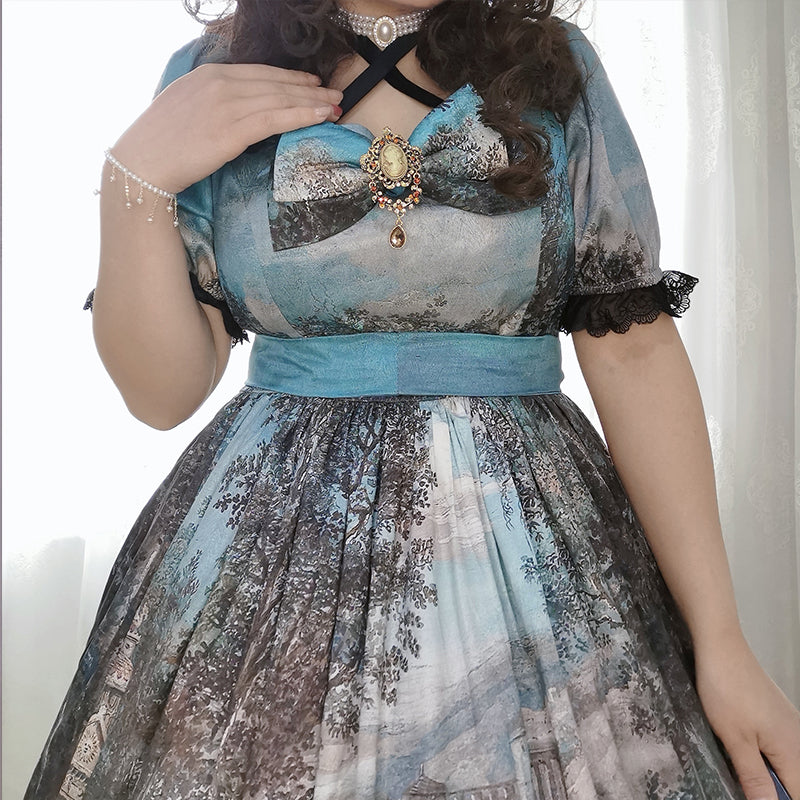 NanShengGe Lolita~Loving Lakeside~Daily Lolita OP Dress   