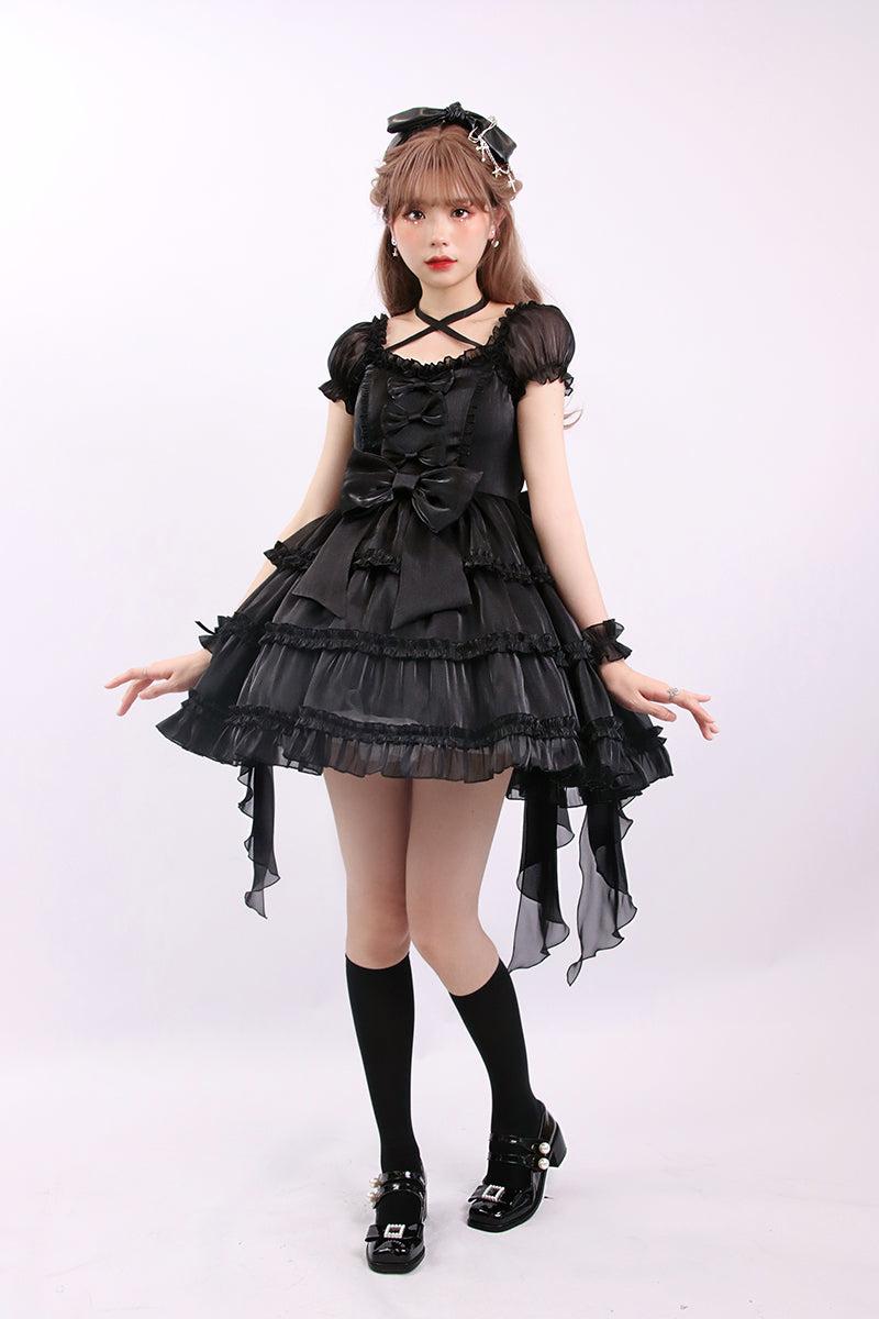 Alice Girl~Girls Party~Flowing Tail Lolita OP XS black (OP with flowing tail) 
