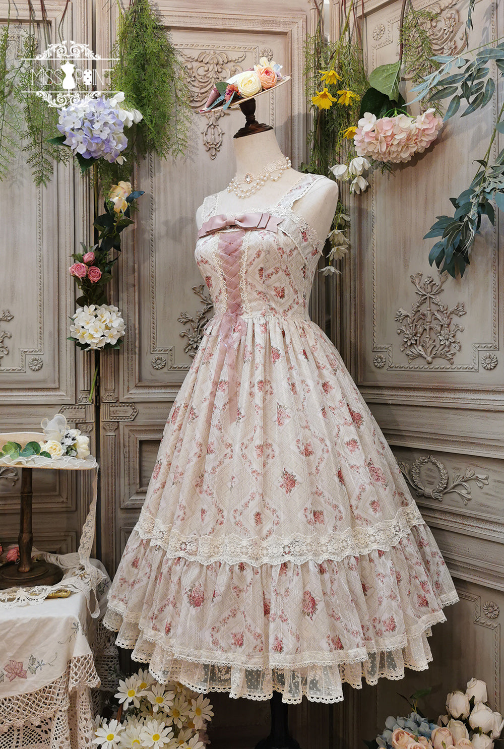 Miss Point - Woody Rose - Elegant Floral Lolita JSK