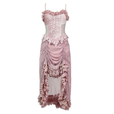 Blood Supply~Sakura Nightmare~Pink Gothic Velvet Drawstring Dress S velvet drawstring dress 