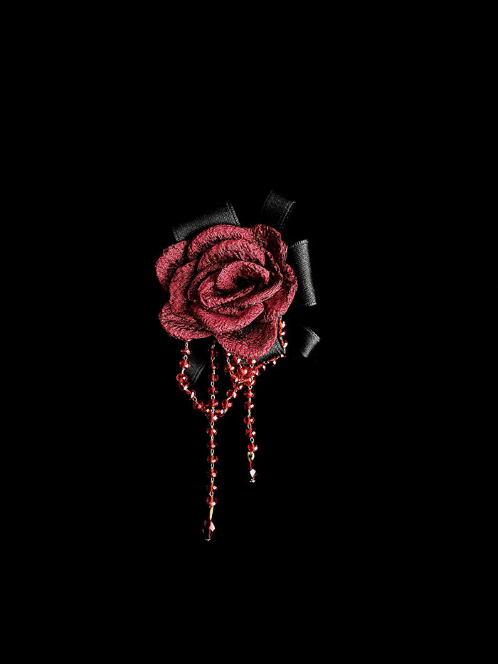 Alice Girl~Blood Rose~Gothic Lolita Rose Brooch black (black) 1784:45997