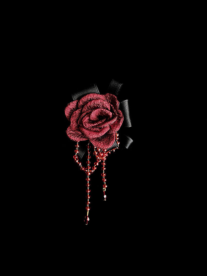 Alice Girl~Blood Rose~Gothic Lolita Rose Brooch black  