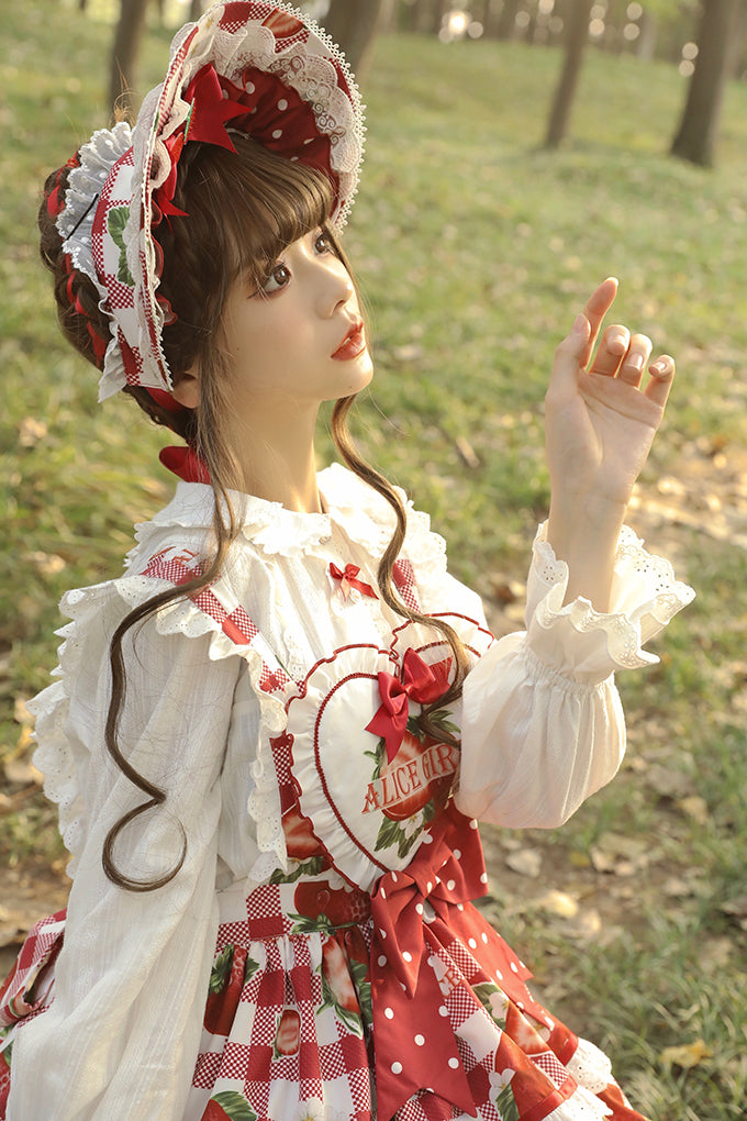 Alice Girl~Sweet Plaid Lolita Salopette Dress   
