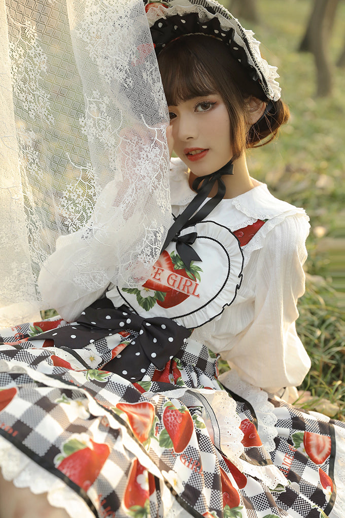 Alice Girl~Sweet Plaid Lolita Salopette Dress   