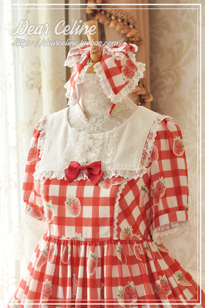 Dear Celine~Strawberry Ice Cream Lolita Bow Headband   