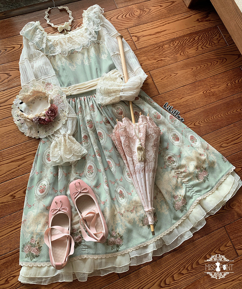 Miss Point~Elegant Flower Wall Lolita JSK Dress   