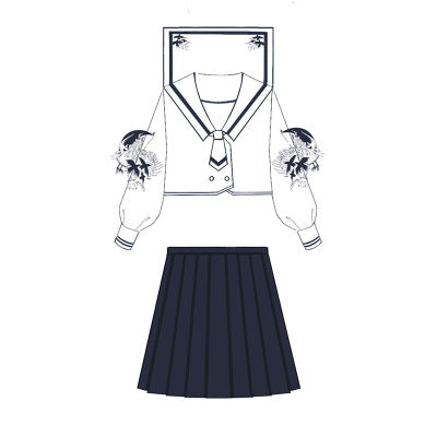 Eieyomi - Keel Girl - JK Uniform Lolita SK Suit S blouse + tie +skirt (short version)