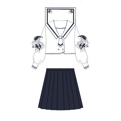 Eieyomi~Keel Girl~JK Uniform Lolita SK Suit S blouse + tie +skirt (short version) 