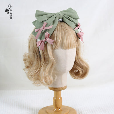 Xiaogui~Four O'clock Flower~Cotton Doll-like Lolita Headdress grass pink toothed headband  