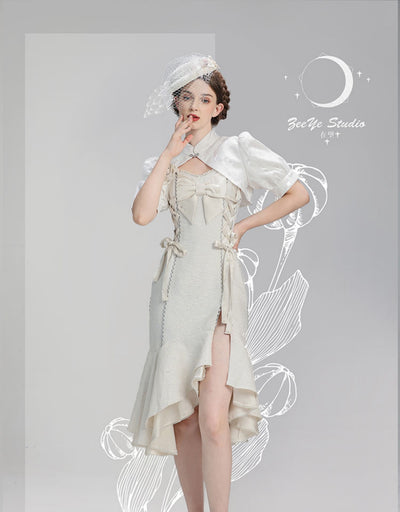 ZeeYe~Camellia~Qi Lolita Hot Gir Short Sleeves Bolero S apricot (without heart-shape hollow out) 