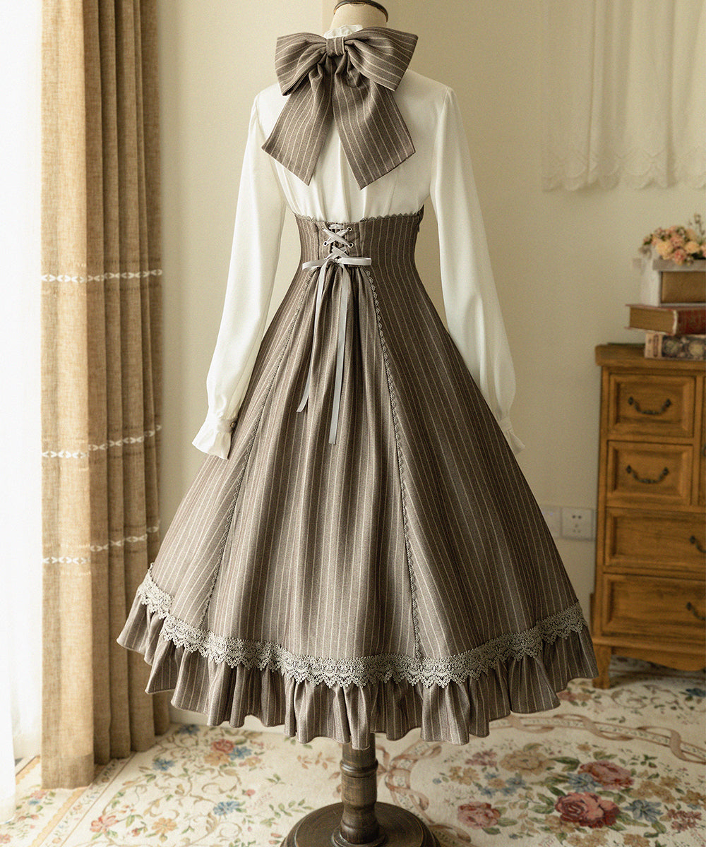 Forest Wardrobe - South of the Forest - Vintage Lolita Halter JSK Dress, French Style Blouse