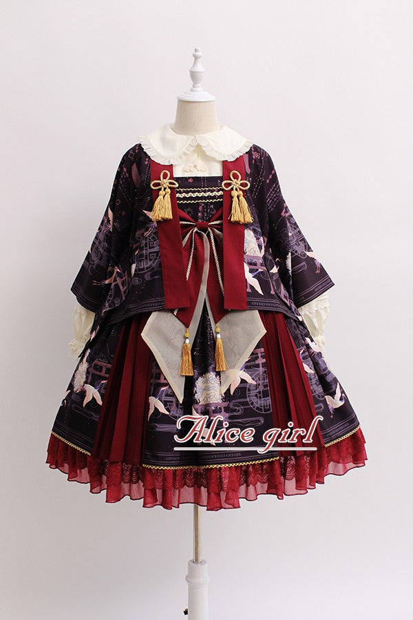 Alice Girl-Return of Crane Wa Lolita Tassels Short Haori   