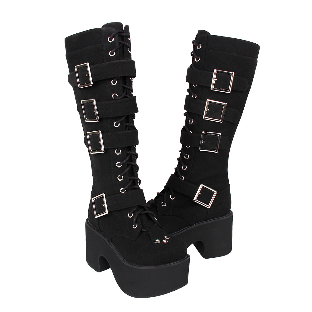 Angelic Imprint~Punk Lolita 8CM Heel Platform Shoes High Boots   