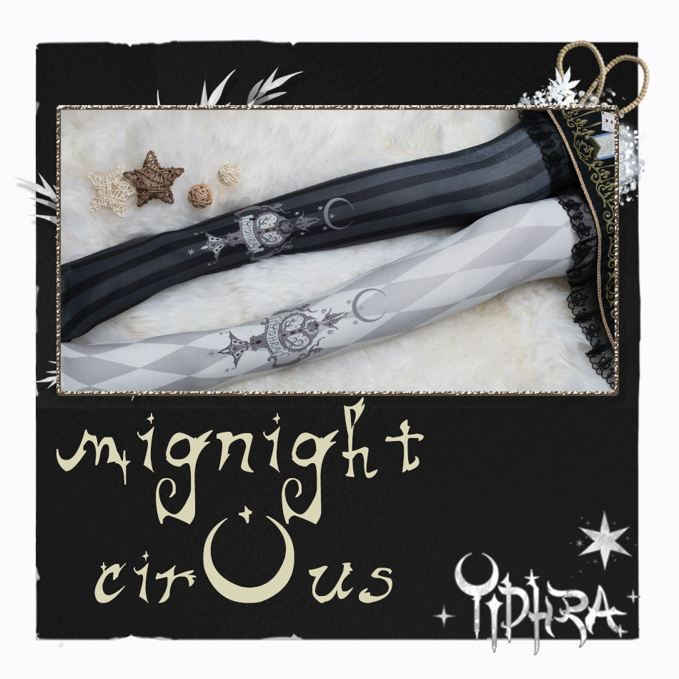 Yidhra - Midnight Circus - Argyle Digital Print Lolita Tights One Size different color tights