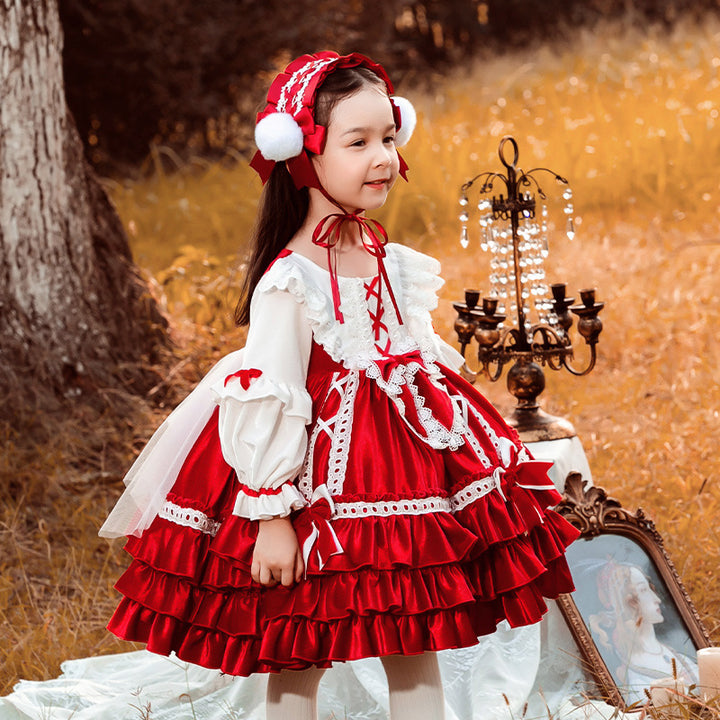 Sweet Kid Lolita Princess Velvet Dress   