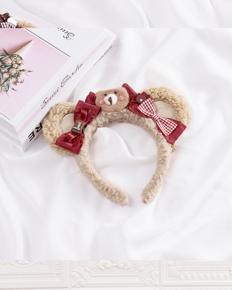 Sugar Time~New Year Christmas Bear Ear Bow Lolita KC   