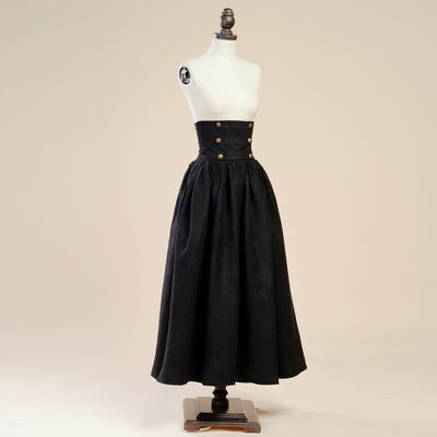 (Buy for me) Lace Garden~Magic Academy~Retro Elegant Lolita Blouse and Skirt Set S black long skirt 