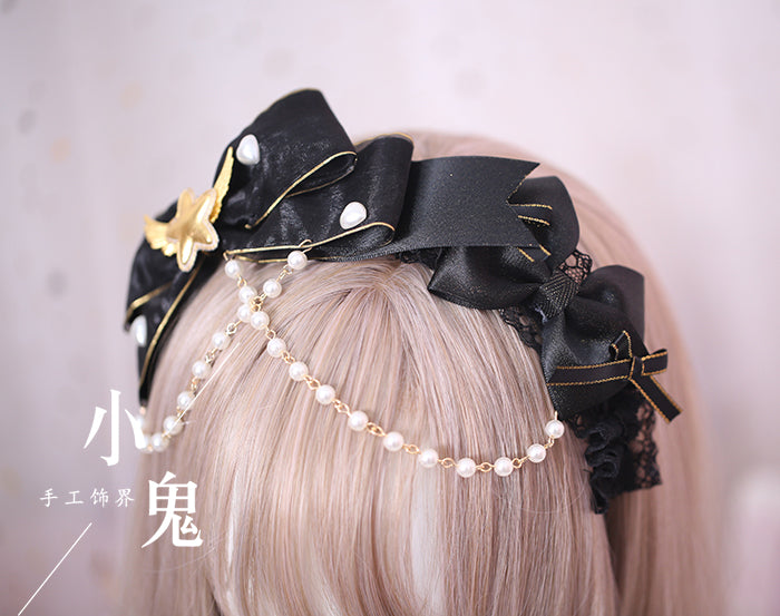 Xiaogui~Gothic Accessories Lolita Bow KC Hairclip   