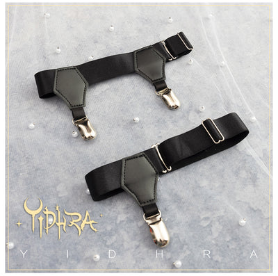 Yidhra~Lolita Tights Holdups Anti-slip Leg Clips free size a pair of single head version (black) 