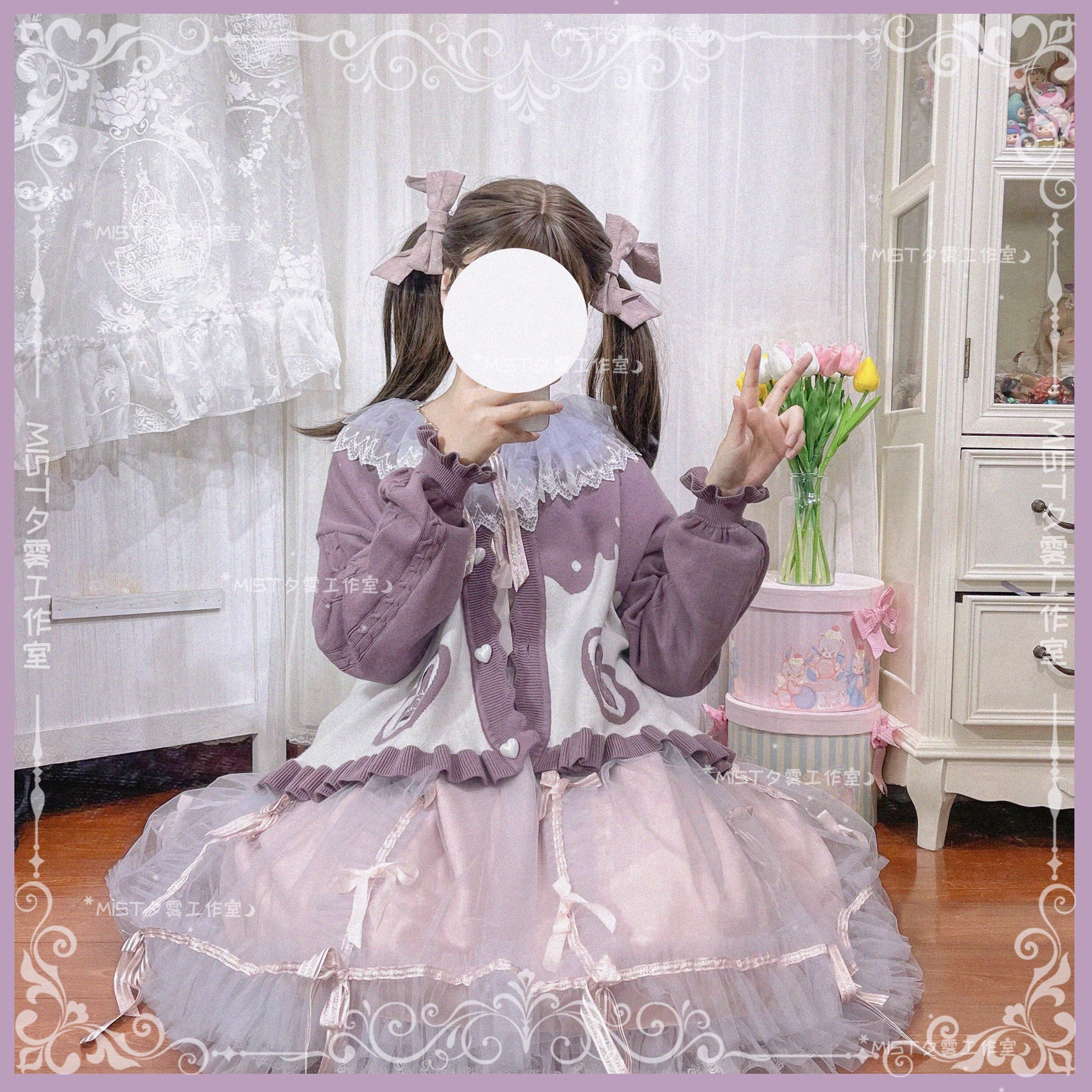 MIST~Beating Heart~Sweet Lolita Thick Sweater Coat Puff Sleeve 9908:114996