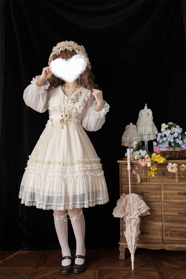 Letters from Unknown Star~Sunflower Diary~Spring Lolita Dress Long Sleeve OP   