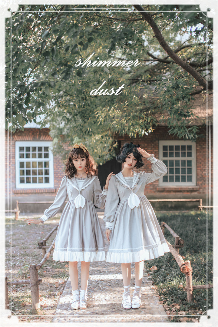 EESSILY~Shimmer Dust~Sailor Collar Lolita OP Dress   