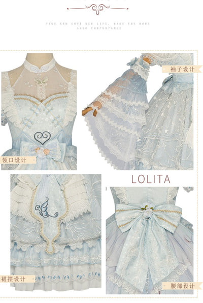 YingLuoFu~YaoYangFuJi~Lolita Tea Party JSK Dress   