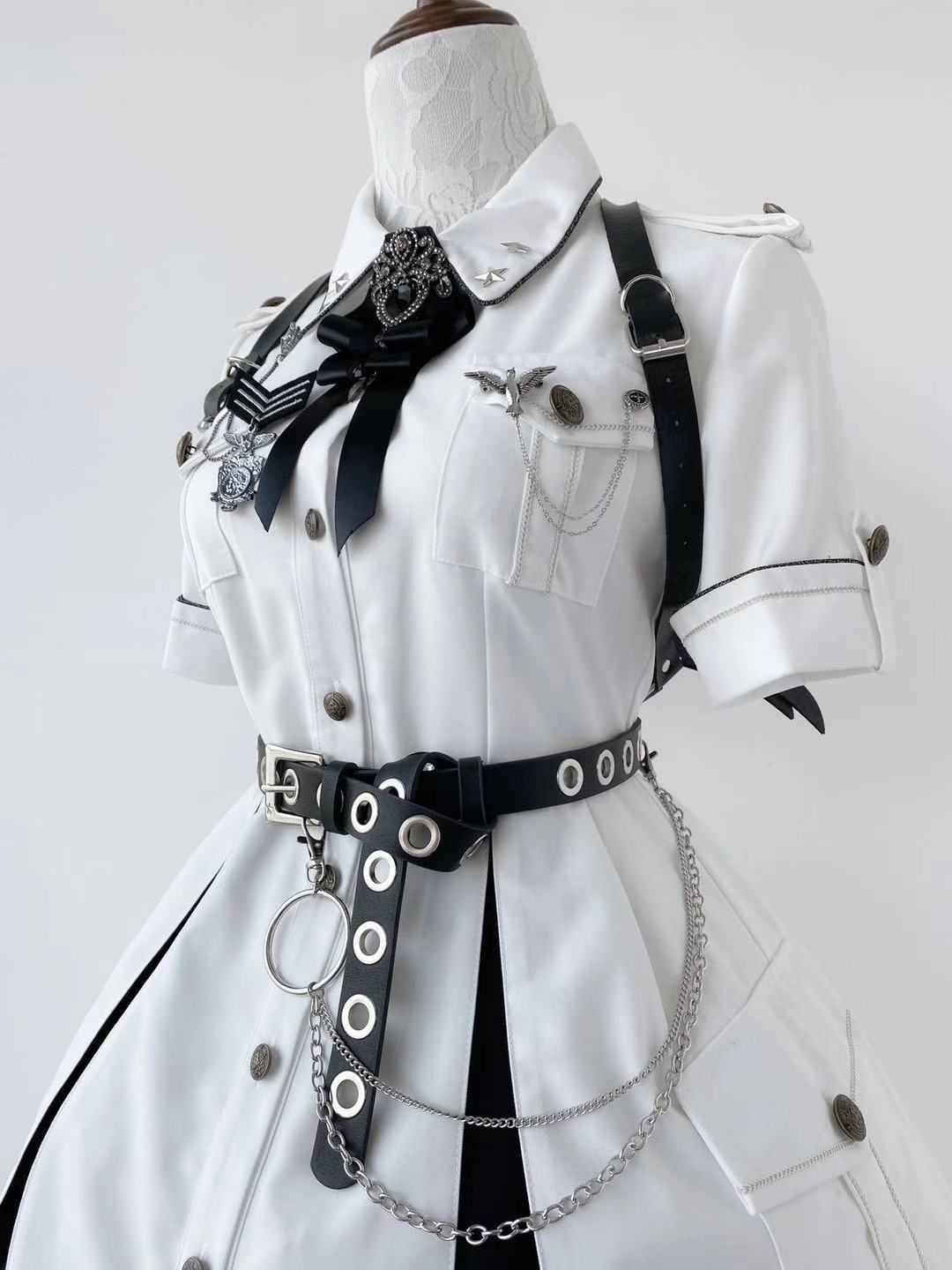 Your Highness~Evil Python 2.0~Military Lolita Gothic OP Dress   