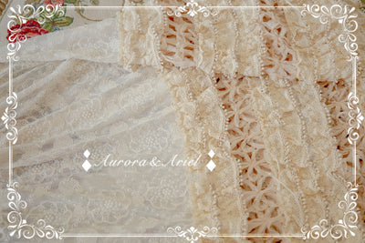 Aurora & Ariel~Strawberry Baby Lace Hollow Lolita Petticoat Skirt   