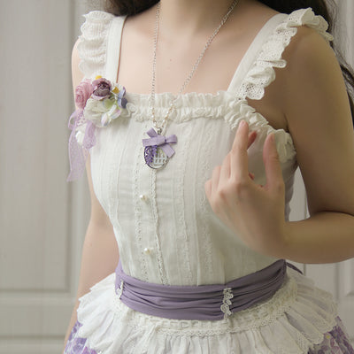 Miss Point~Midsummer Garden~Elegant Lolita Cotton Top XS white 