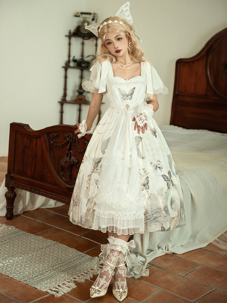 Your Princess~Clock Butterfly Sweet Lolita OP Dress   