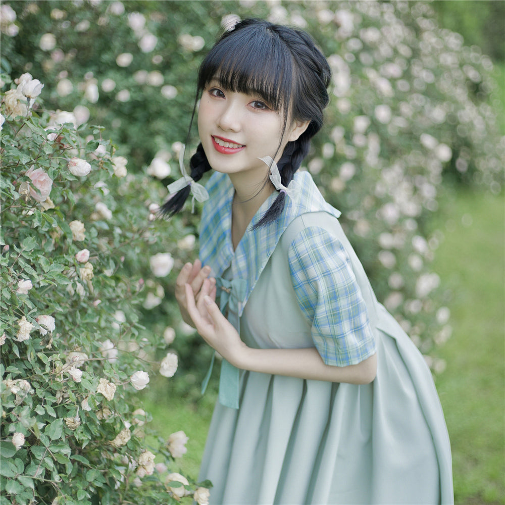 EESSILY - Macaron Waffle - Kawaii Lolita Short Sleeve Summer OP