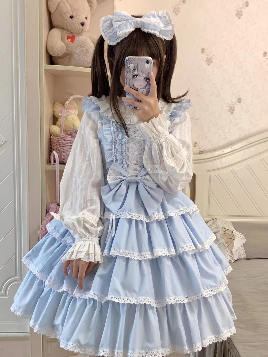 (BuyForMe) Ilovexiaolu~Princess Tata Kawaii Solid Color Lolita JSK