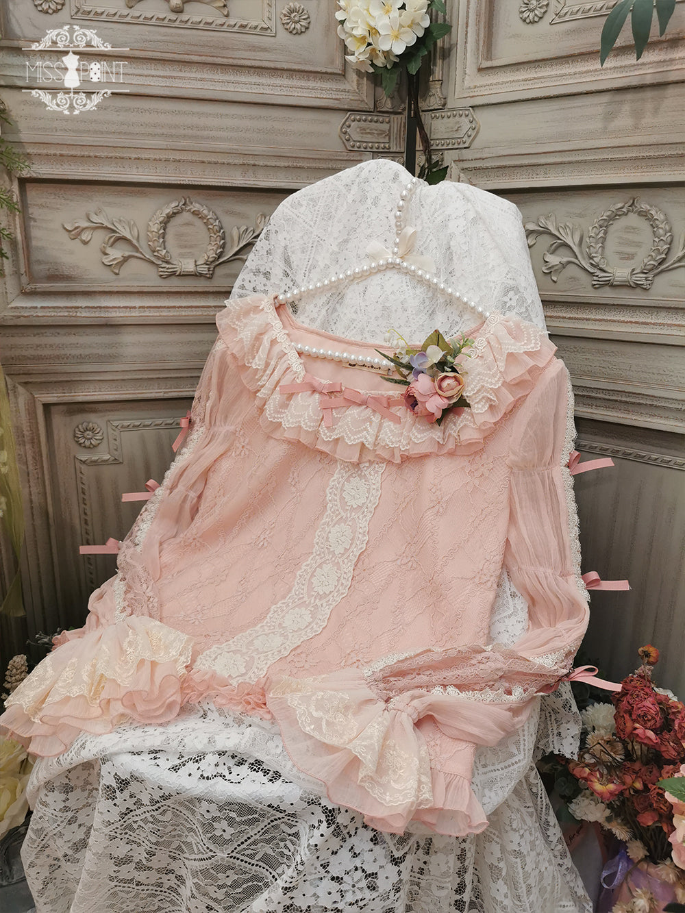 Miss Point~The Sally Gardens~Lotus Root Sleeve Lolita Blouse (2XL L M S XL) 8494:91272