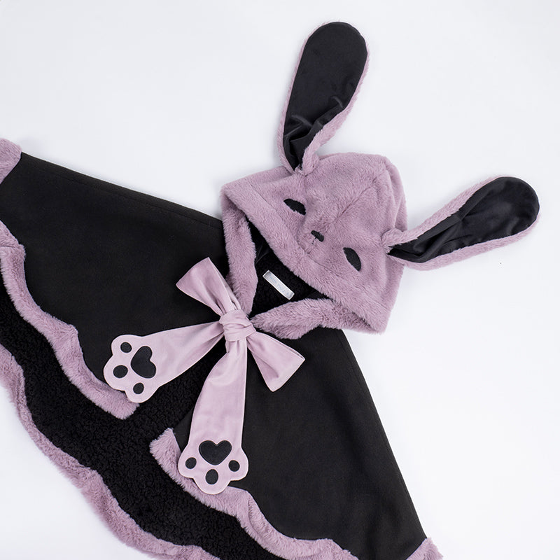 (Buy for me) With PUJI~Demon Rabbit~Sweet Purple Lolita Hood and JSK Set S rabbit cloak with hanging ears 