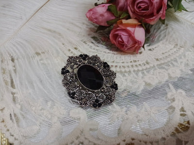 (BuyForMe) Miss Point~French Rose~Lolita Brooch and Waist Tie black diamond brooch  