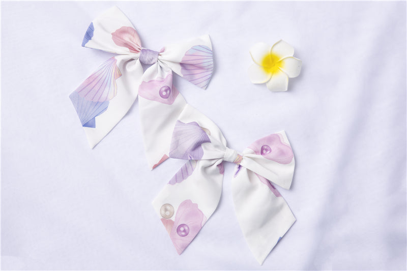(Buyforme) Semi-sugar Sweetheart~Seaside Shell Lolita Headwear free size white hair clips-2pcs 