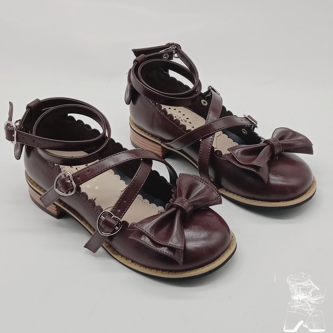 Antaina~Sweet Lolita Shoes Japanese Style Tea Party Lolita Shoes Size 42-45 matte coffee 42 