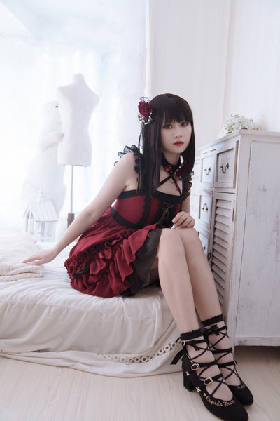 Neverland~The Memoirs of Samuel~Gothic Lolita Dark-theme Red JSK   