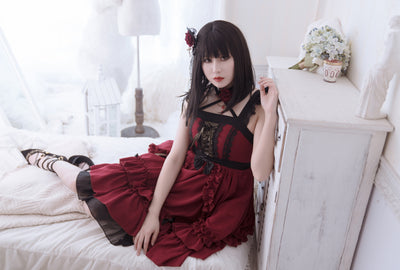 Neverland~The Memoirs of Samuel~Gothic Lolita Dark-theme Red JSK   