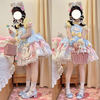Alice Girl~Candy Cat~Sweet Lolita Dress Lovely Salopette   
